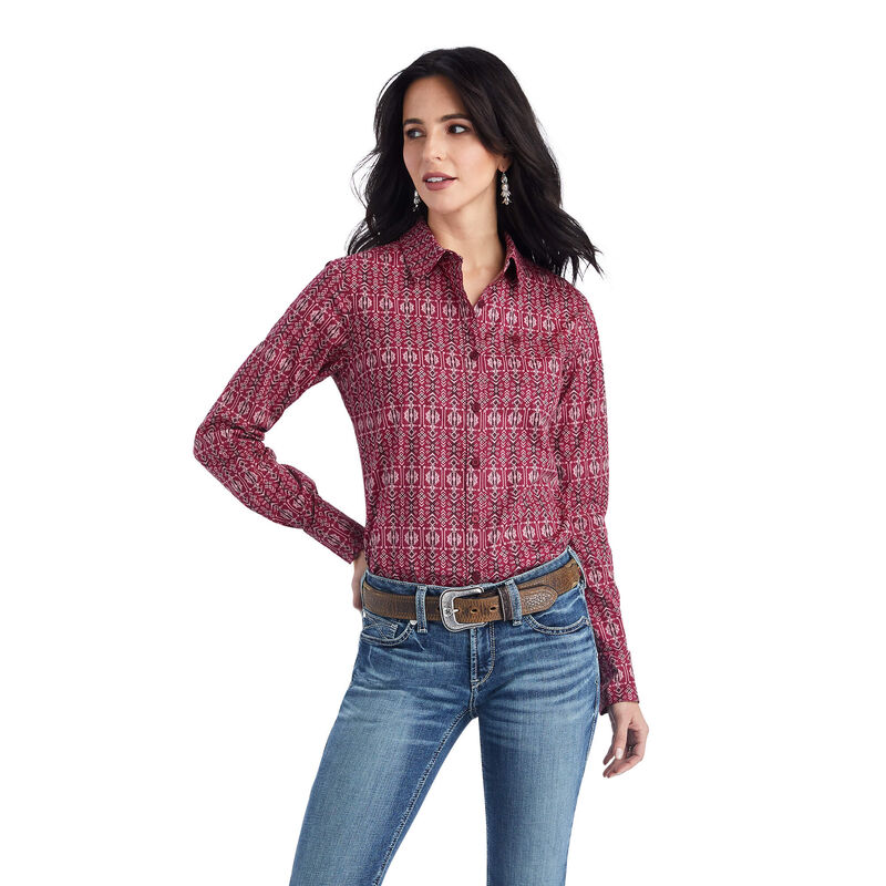 Blusas Ariat Kirby Stretch Rojas Mujer - Chile 914-ASDVWR